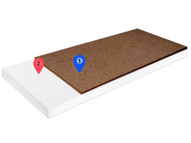 Materace z Gór, Top Flexi Kokos, materac naturalny, nawierzchniowy, kokosowy, elastyczny, 90-120-6 cm