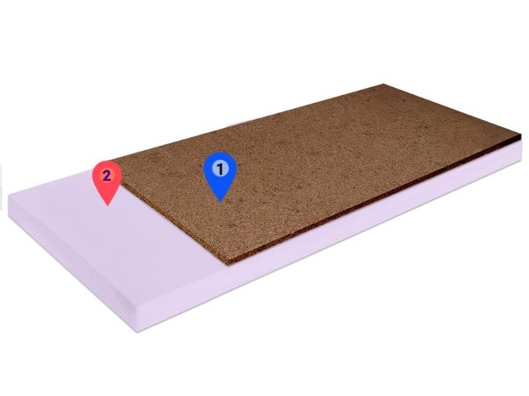 Materace z Gór, Top Hard Kokos, materac twardy, nawierzchniowy, kokosowy, bez pokrowca, 120-180-6 cm