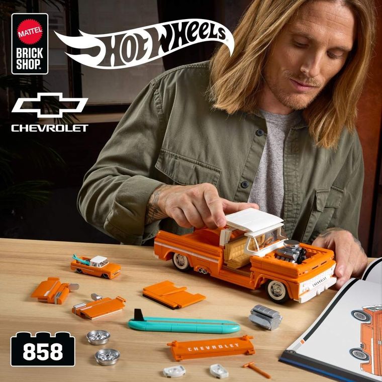 Mattel Brick Shop, Hot Wheels, Elite Series Custom ’62 Chevy Pickup, klocki, 858 elementów