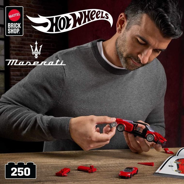 Mattel Brick Shop, Hot Wheels, Speed Series Maserati MC20, klocki, 250 elementów