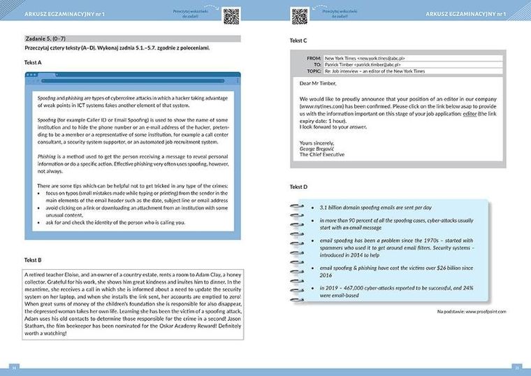 Matura - arkusze - język angielski. Poziom podstawowy, poziom rozszerzony