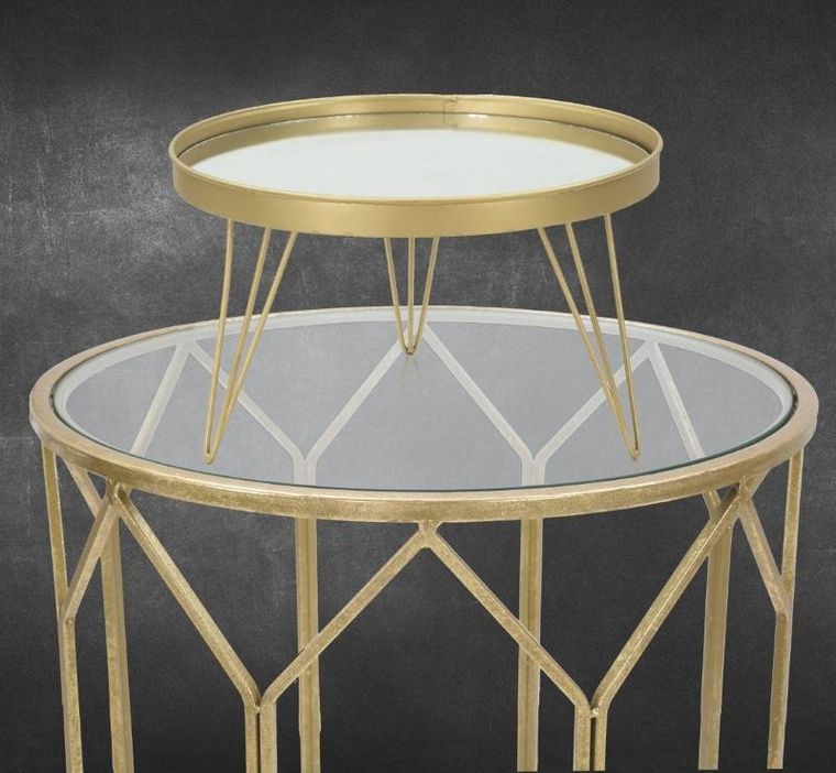 Mauro Ferretti, dekoracyjna lustrzana taca na nóżkach, Ø 36.5 cm