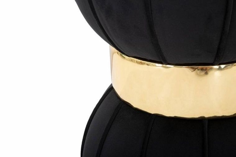 Mauro Ferretti, stołek welurowy ze złotym detalem, Ø 40 cm