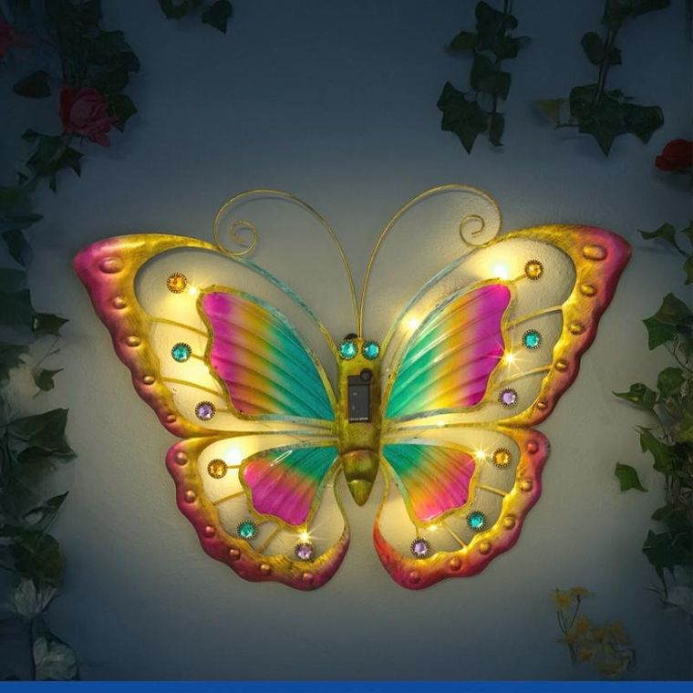 Maximex, ozdoba ogrodowa na ścianę, motyl solarny LED, 54-40 cm