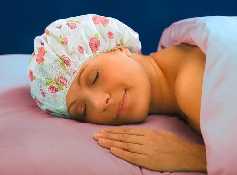 Maximex, siatka na włosy do spania, 2 szt., ø 34 cm, różany wzór