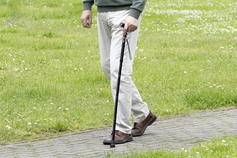 Maximex, składana laska aluminiowa, regulowana wysokość i dioda LED