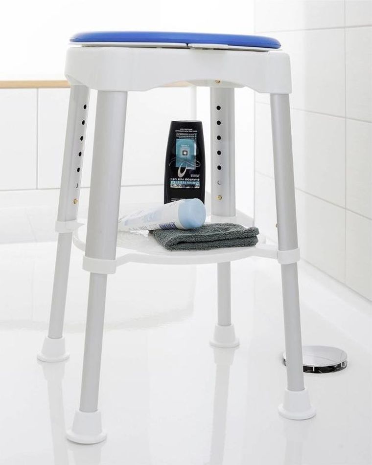 Maximex, taboret pod prysznic, obrotowe siedzisko, wysokość 41,5-59 cm