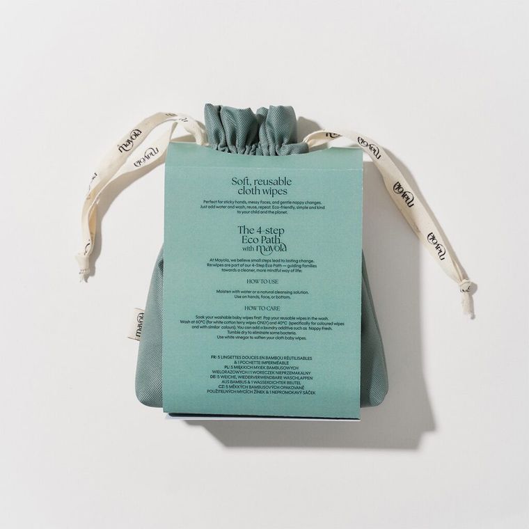 Mayola, myjki wielorazowe bambusowe w woreczku, 5 szt.