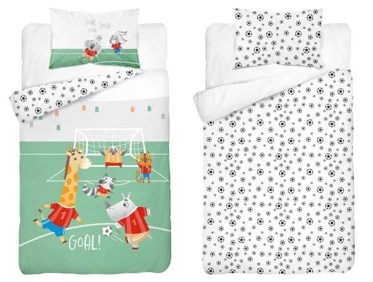 Mecz, 2-częściowy komplet pościeli dziecięcej, bambus, czerwony, 90-120 cm