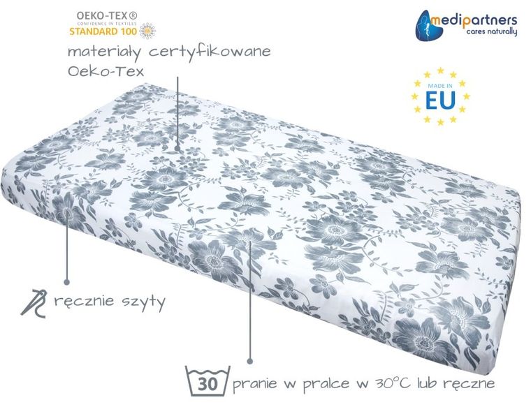 Medi Partners, Berry, prześcieradło z gumką do łóżeczka, 60-120 cm