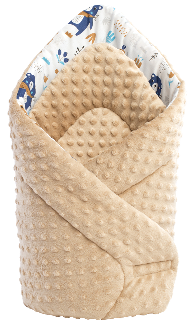 Medi Partners, Boho Animals, rożek niemowlęcy minky, beżowy