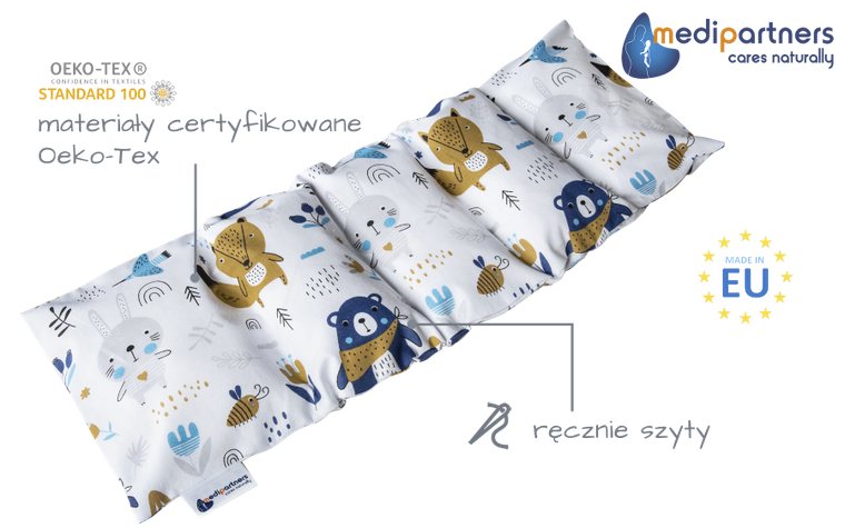 Medi Partners, Boho Animals, termofor 5-komorowy z pestkami wiśni, 20-60 cm