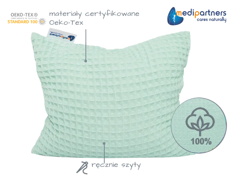 Medi Partners, duży termofor z pestkami wiśni, wafel, miętowy