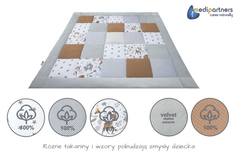 Medi Partners, Jelonki, mata do zabaw, kocyk, 100-100 cm