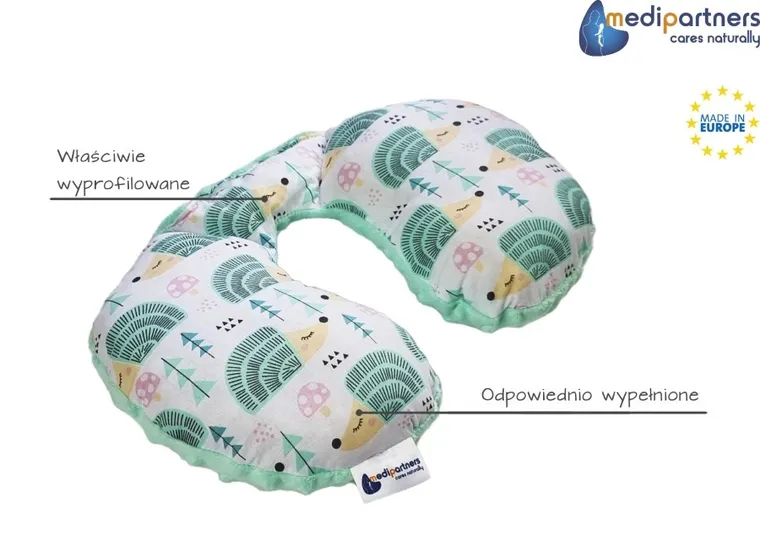 Medi Partners, Jeże, poduszka podróżna, rogal, miętowa