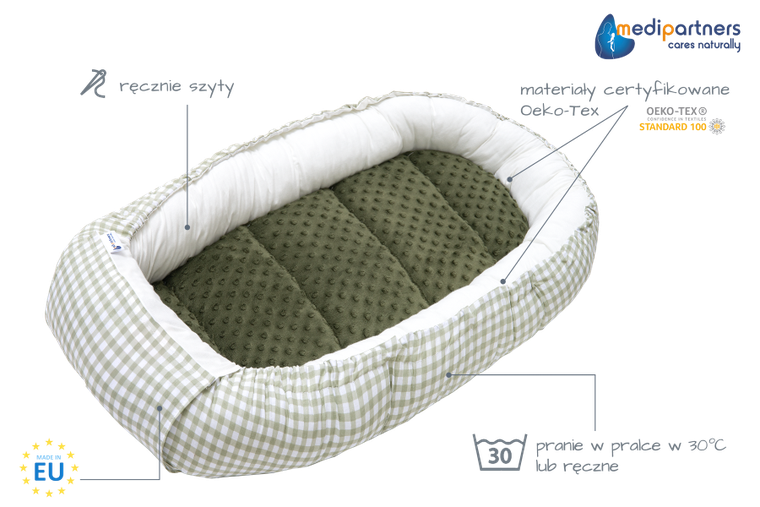 Medi Partners, Kratka, gniazdo niemowlęce, kokon solo, zielony