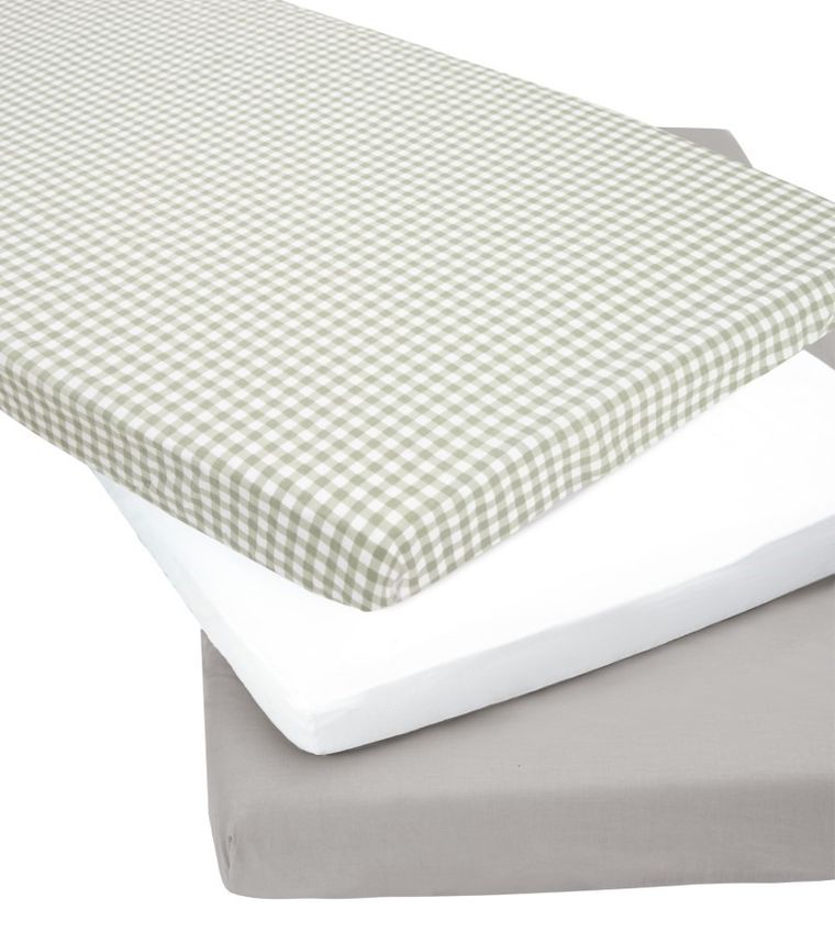 Medi Partners, Kratka, prześcieradło z gumką do łóżeczka, bawełniane, 120-60 cm, 3 szt.