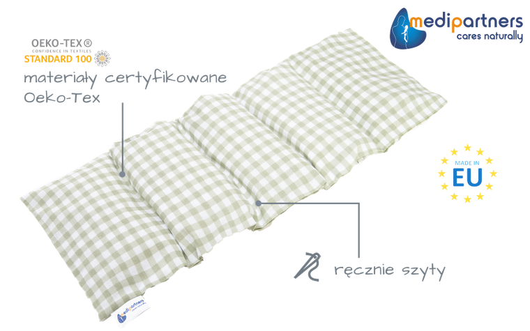 Medi Partners, Kratka, termofor 5-komorowy z pestkami wiśni, 20-60 cm