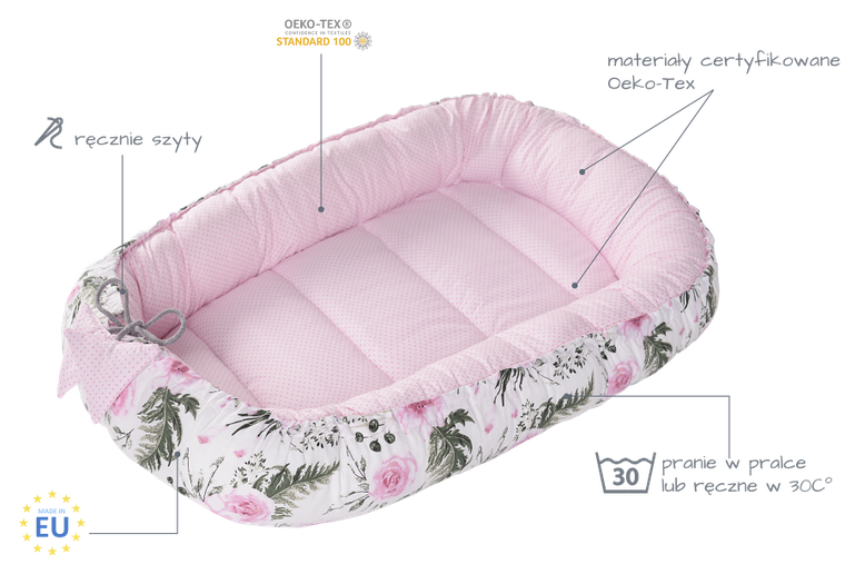 Medi Partners, Kwiaty, gniazdo niemowlęce, kokon solo, różowy