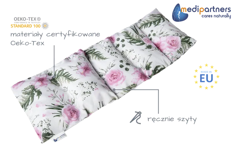 Medi Partners, Kwiaty, termofor 5-komorowy z pestkami wiśni, 20-60 cm