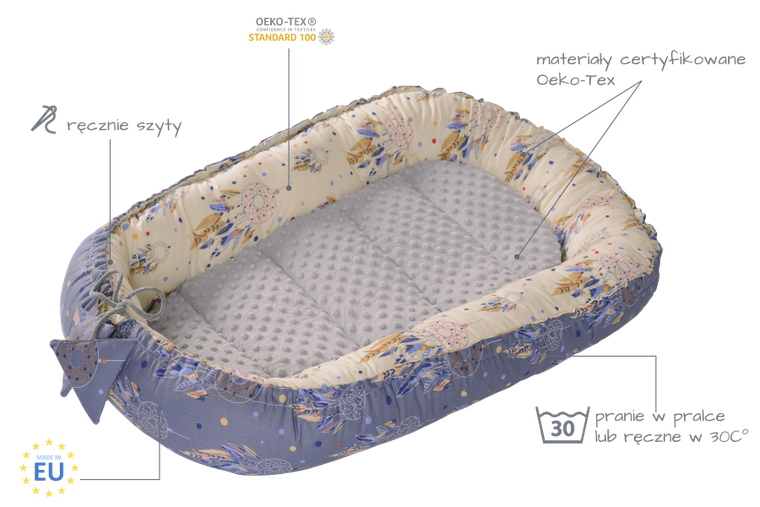 Medi Partners, Łapacze Snów, gniazdo niemowlęce, kokon solo, szary