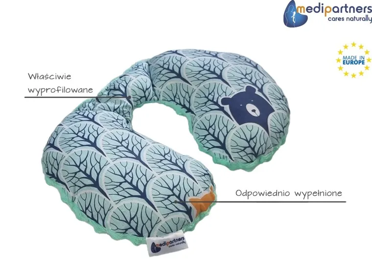 Medi Partners, Las, poduszka podróżna, rogal, miętowa