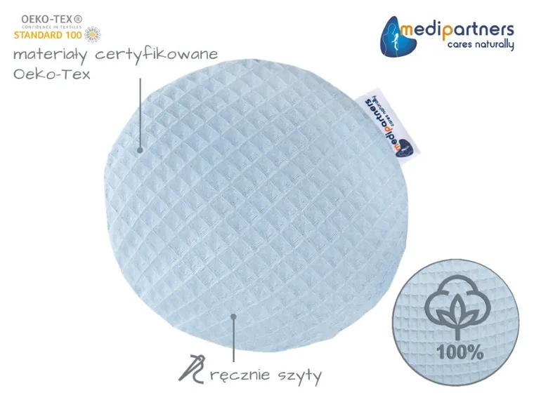 Medi Partners, mały termofor z pestkami wiśni, wafel, błękitny