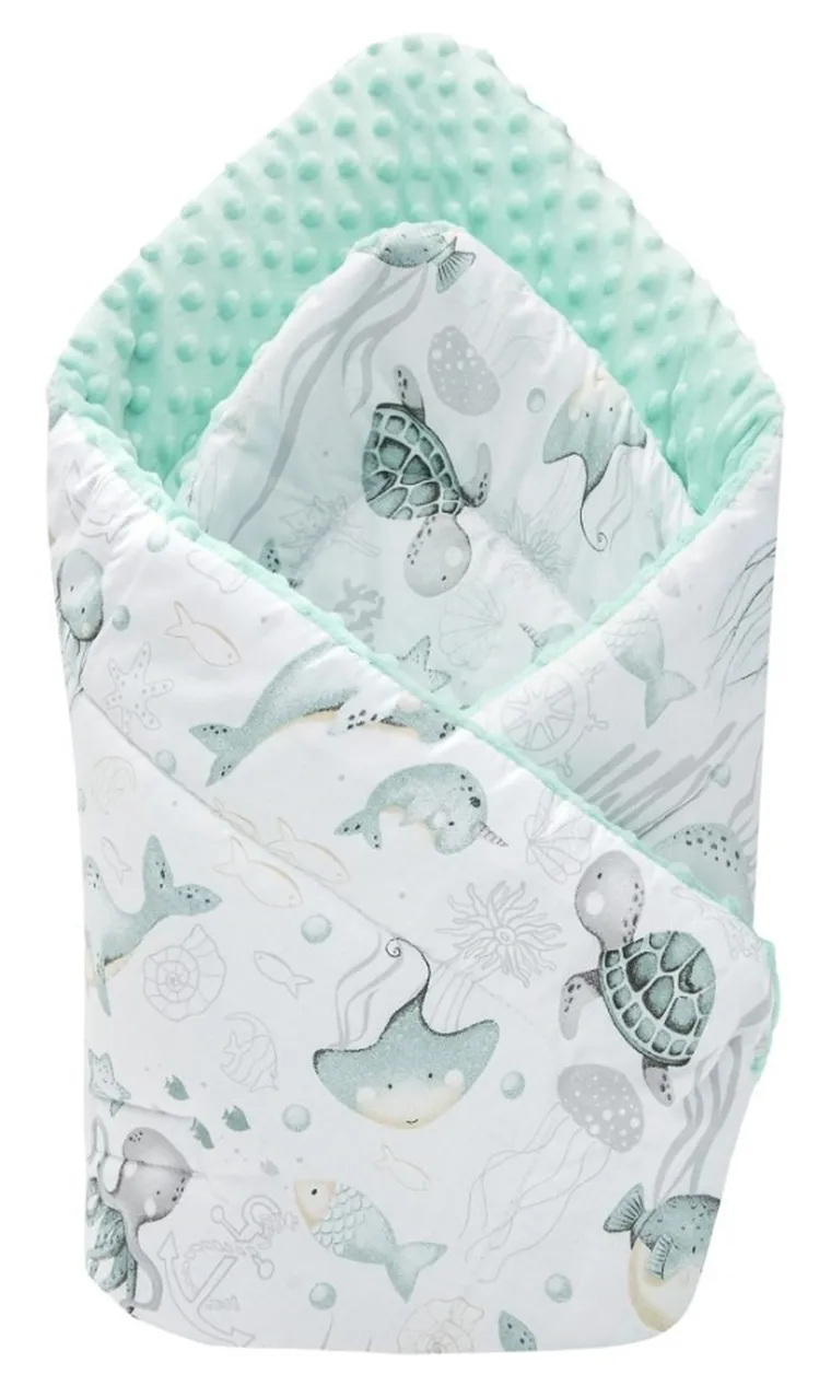 Medi Partners, Ocean, rożek, becik, minky, 75-75 cm