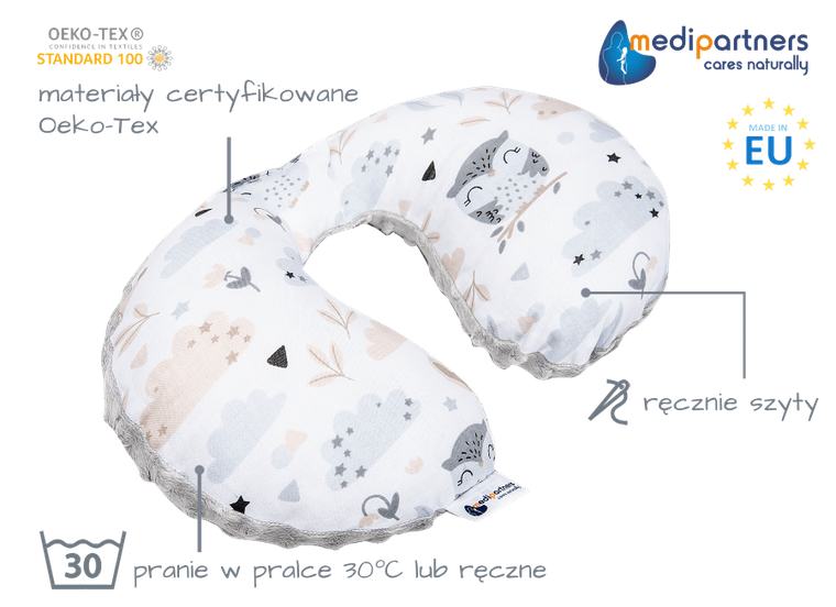 Medi Partners, Polana, poduszka podróżna, rogal, szara