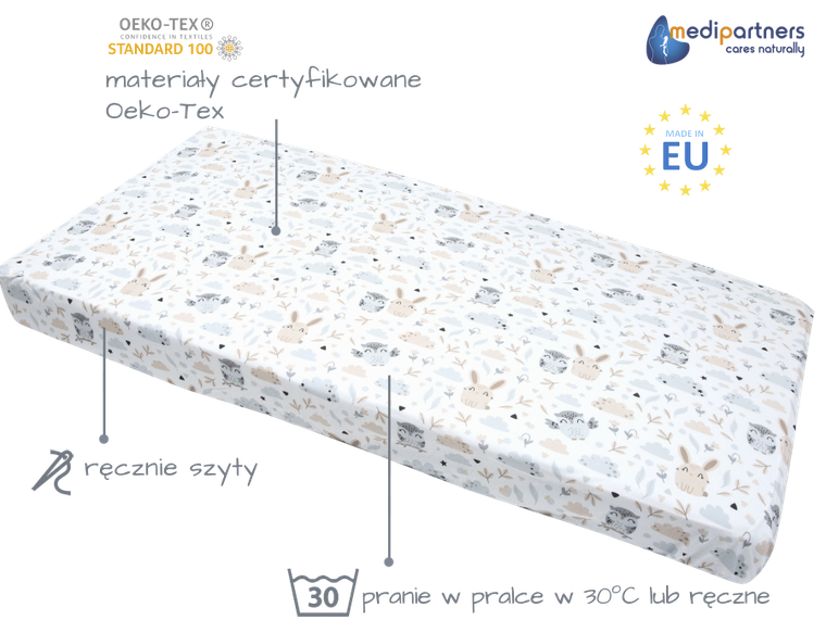 Medi Partners, Polana, prześcieradło z gumką, 60-120 cm
