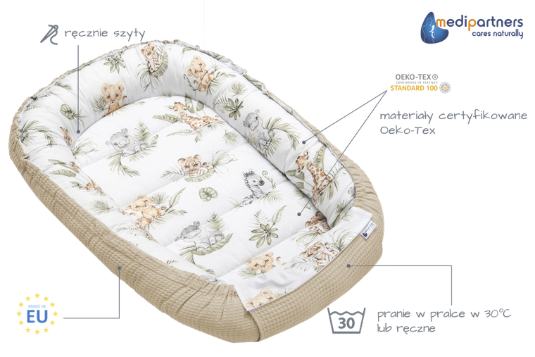 Medi Partners, Safari, gniazdo, kokon dla niemowląt, wafel