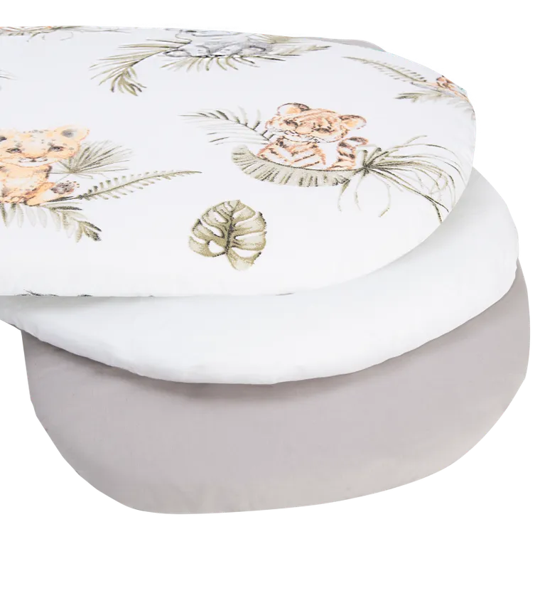 Medi Partners, Safari, prześcieradło z gumką do łóżeczka, bawełniane, 86-40 cm, 3 szt.