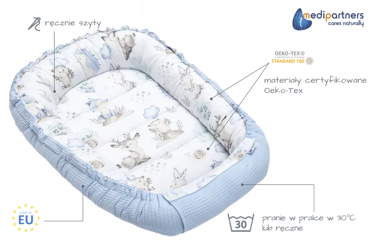 Medi Partners, Sarny, Jeż, gniazdo, kokon dla niemowląt, wafel