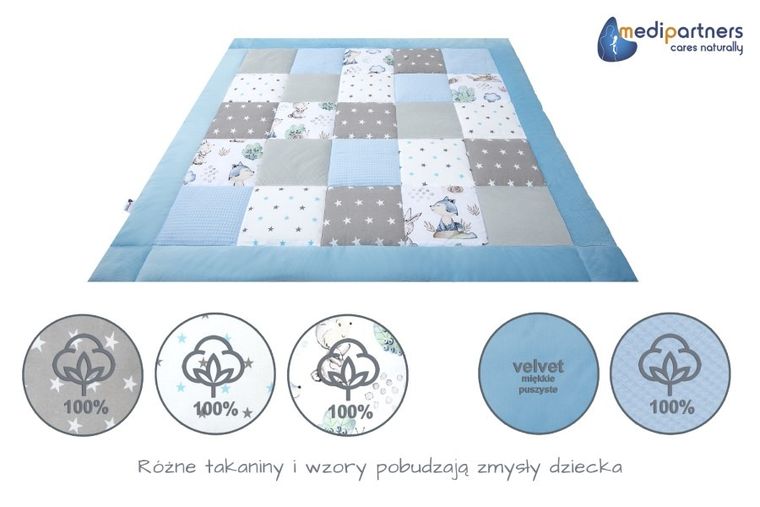 Medi Partners, Sarny, Jeż, mata do zabaw, kocyk, 100-100 cm