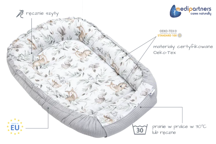 Medi Partners, Sarny, Liście, gniazdo, kokon dla niemowląt, wafel