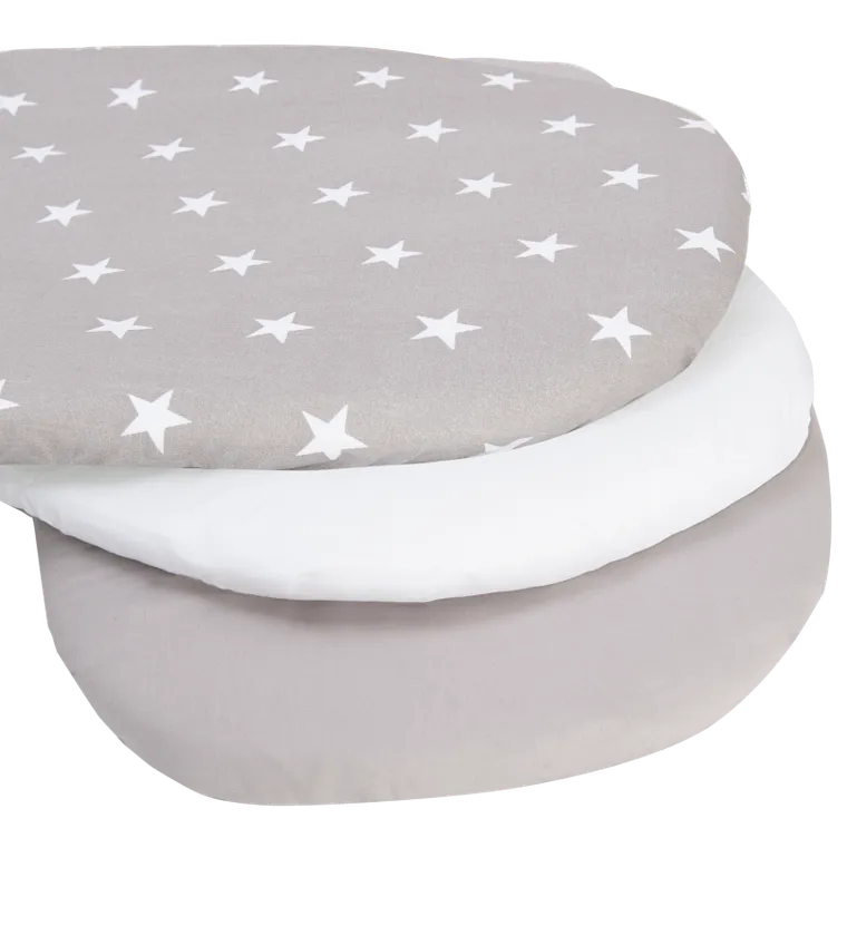 Medi Partners, Stars, prześcieradło z gumką do łóżeczka, bawełniane, 86-40 cm, 3 szt.