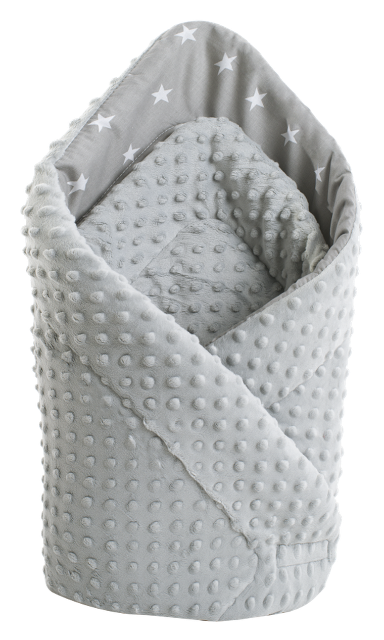 Medi Partners, Stars, rożek niemowlęcy minky, szary