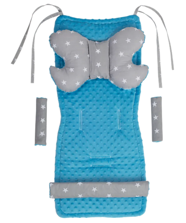 Medi Partners, Stars, wkładka do wózka, komplet, szary, turkusowy