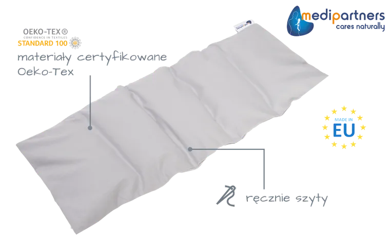 Medi Partners, Szary, termofor 5-komorowy z pestkami wiśni, 20-60 cm