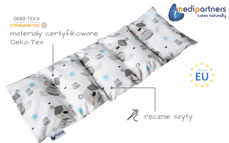 Medi Partners, Teddy, termofor 5-komorowy z pestkami wiśni, 20-60 cm