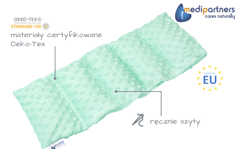 Medi Partners, termofor 5-komorowy z pestkami wiśni, minky, mięta, 20-60 cm