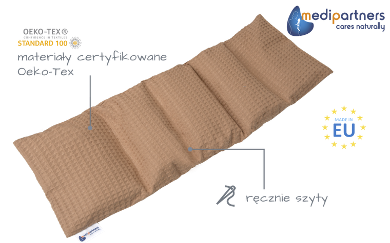 Medi Partners, termofor 5-komorowy z pestkami wiśni, wafel, beż