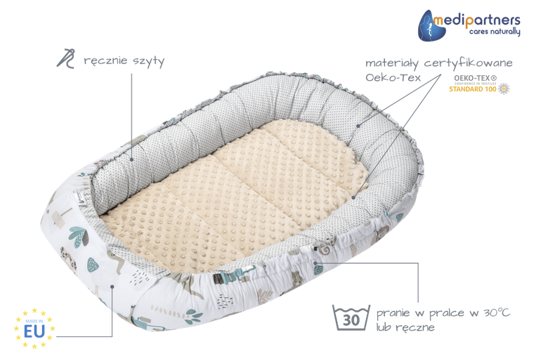 Medi Partners, Zoo, gniazdo niemowlęce, kokon solo, beżowy