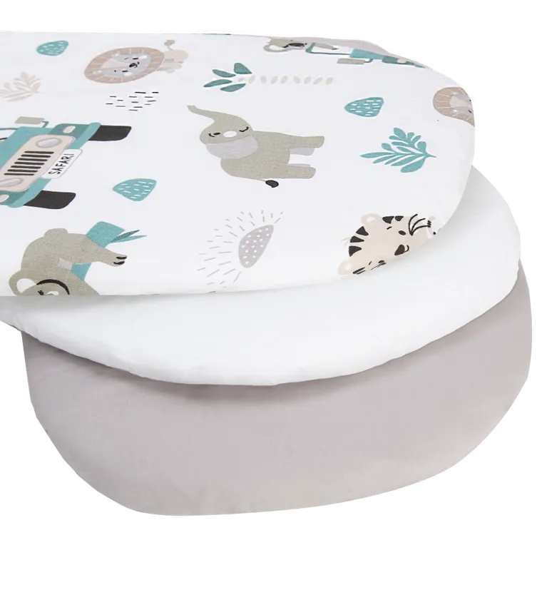 Medi Partners, Zoo, prześcieradło z gumką do łóżeczka, bawełniane, 86-40 cm, 3 szt.