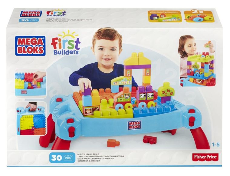 MEGA Bloks, First Builders, Stolik z klockami, 30 elementów