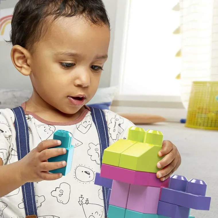 MEGA Bloks, Torba różowa, klocki, 80 elementów