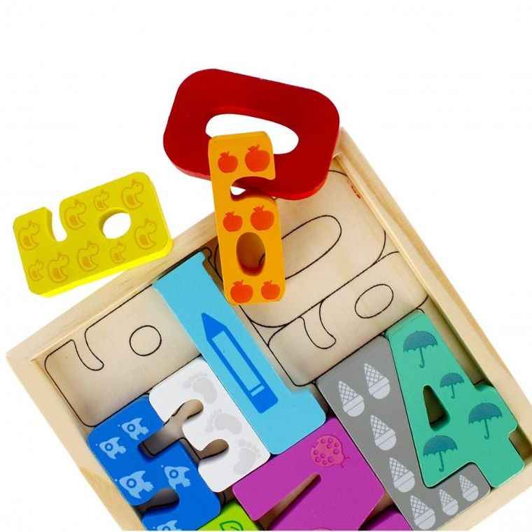 Mega Creative, Cyferki, układanka drewniana, 10 elementów