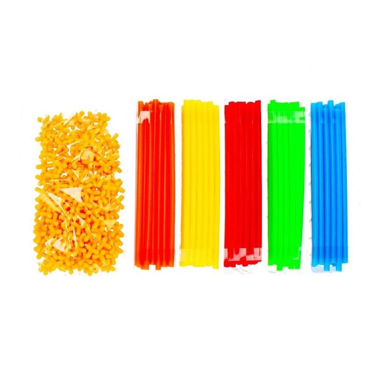 Mega Creative, klocki konstrukcyjne, słomki, 100 elementów