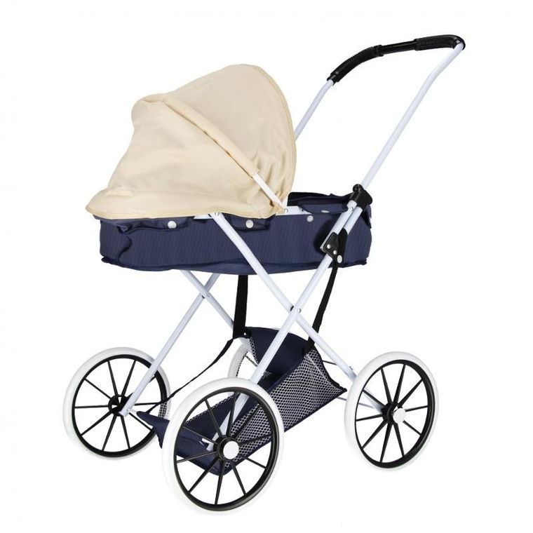 Mega Creative, metalowy wózek dla lalek głęboki, granatowy