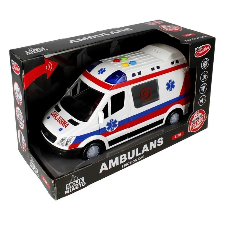 Mega Creative, Moje Miasto, ambulans, pojazd, 1:14